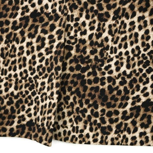 Alfani Pencil‎ Skirt Leopard Animal Print Brown Black Stretch 10 - Picture 7 of 9